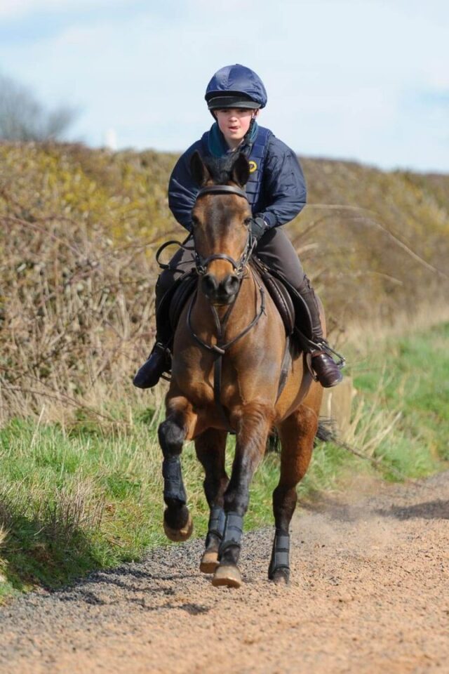 Harry Lee training for his pony race