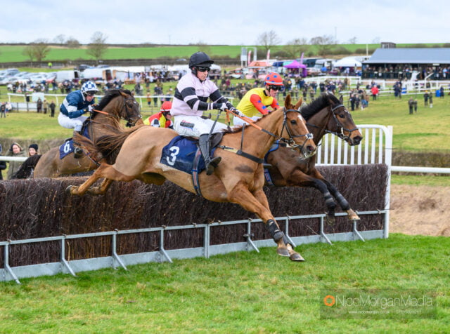 FIER JAGUEN (Bradley Gibbs) running in the Melton Hunt Club meeting at Garthorpe 2024